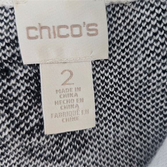 Chico's Open Front Floral Cardigan Sweater Sz 2 (L/XL) Lace Hem Feminine Chic - Picture 7 of 16